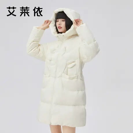 【直播】冬季新款羽绒服女优雅立体花鸭绒外套时尚2022年收腰设计图片