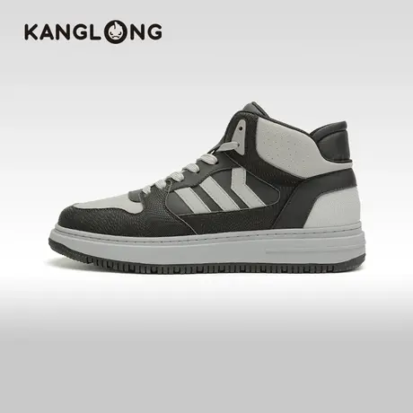 【门店发货】康龙男鞋2023秋季新款潮流休闲系带舒适印花高帮板鞋商品大图