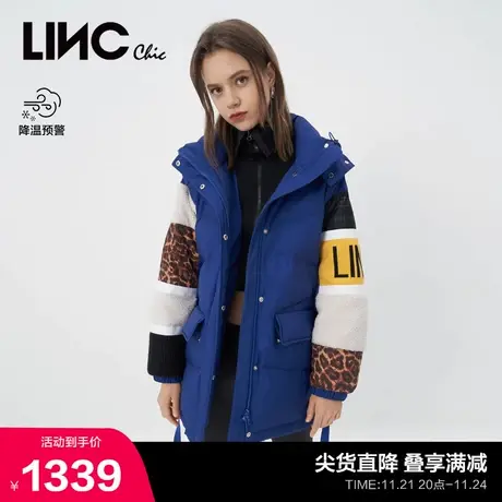 LINCCHIC金羽杰羽绒服女潮流拼接围裹感中长款羽绒服女Y22803293商品大图