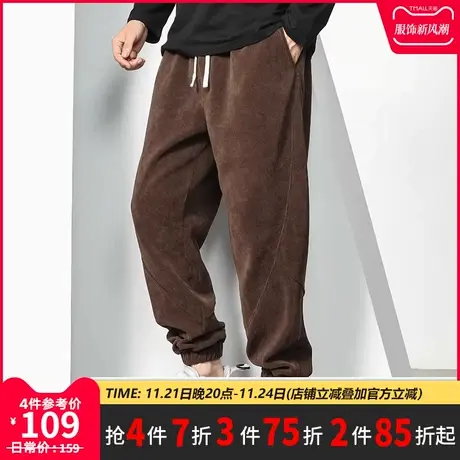 GxxH大码男装秋冬男新款潮流裤子休闲长裤宽松抽绳束脚潮牌卫裤图片