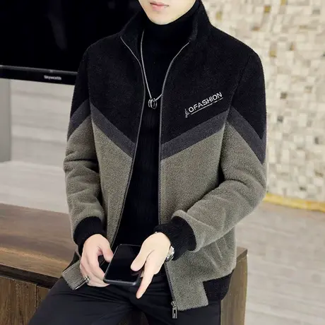 男士毛呢大衣2023秋冬新款呢子外套金貂绒休闲加棉加厚夹克风衣潮图片