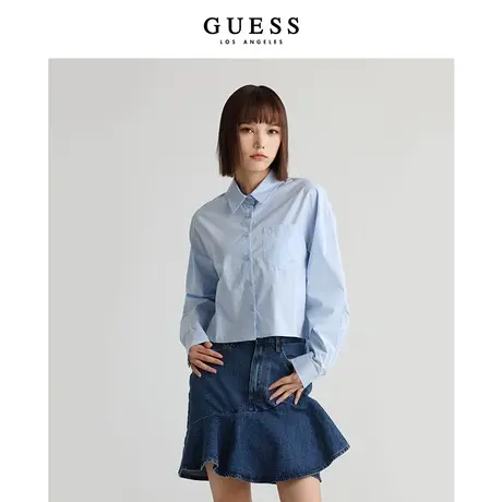 【38上新季】【秀智明星同款】GUESS女士不规则长袖衬衫商品大图