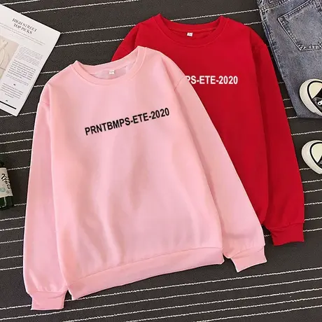 女士卫衣女春秋薄款2024新款宽松韩版bf慵懒风加绒厚hiphop上衣潮商品大图