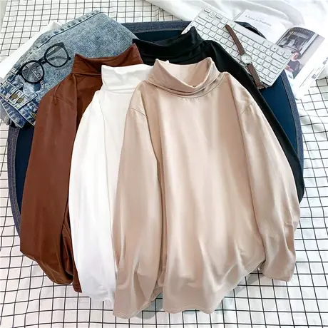 半高领打底衫女秋冬内搭春秋百搭2023年韩版新款长袖t恤上衣洋气图片