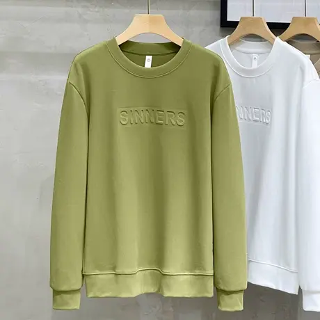 卫衣男潮牌ins春秋季宽松圆领套头衫休闲秋冬立体印花男士上衣T恤商品大图