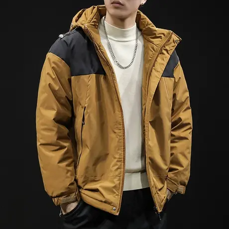 美式棉衣男冬季连帽2023新款潮牌大码男士棉服男款冲锋衣外套夹克商品大图