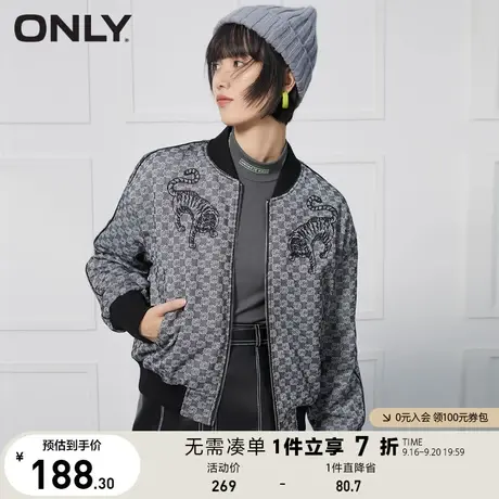 ONLY奥莱夏季显瘦卡通图案短款棉服外套女商品大图