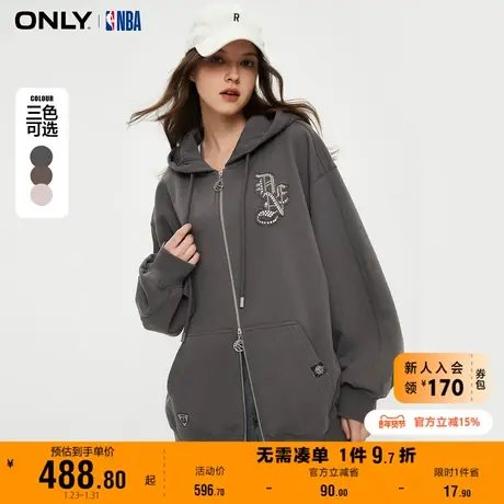 ONLY奥莱夏季NBA联名休闲连帽开衫宽松卫衣女商品大图