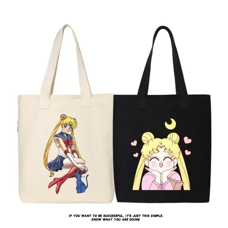 秀洛美少女战士动漫露娜猫帆布包单肩包手提包帆布袋大容量小清新商品大图