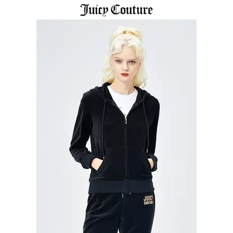 Juicy Couture橘滋天鹅绒外套女美式春季新款连帽夹克运动外套女商品大图