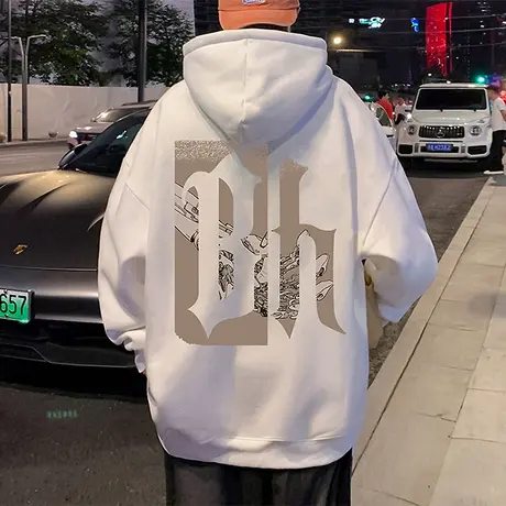 连帽卫衣男春秋款ins潮牌美式重磅2023新款宽松情侣oversize外套商品大图