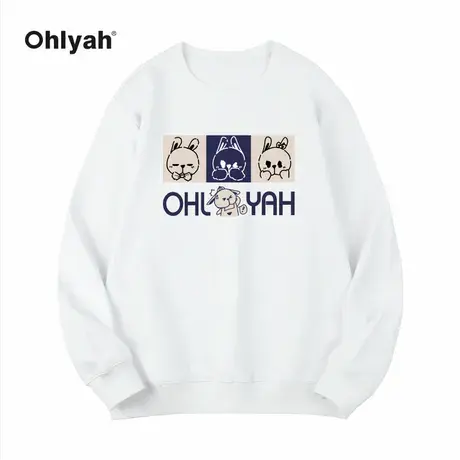 Ohlyah卡通oversize卫衣女设计感小众早秋季薄款无帽2023新款上衣商品大图
