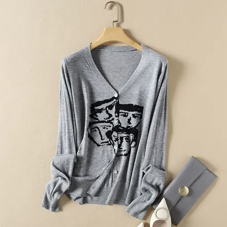 针织开衫女秋装2023新款宽松软糯内搭打底衫薄款春秋毛衣爆款外套商品大图