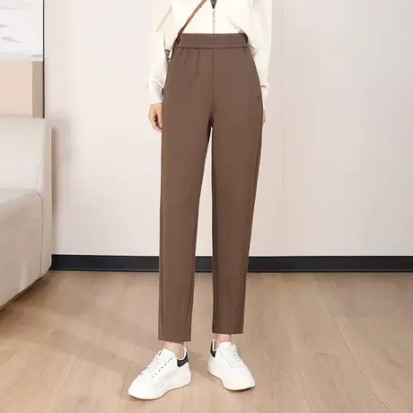 时尚松紧腰哈伦裤高腰遮肉显瘦休闲裤女秋季2023新款韩版通勤长裤商品大图