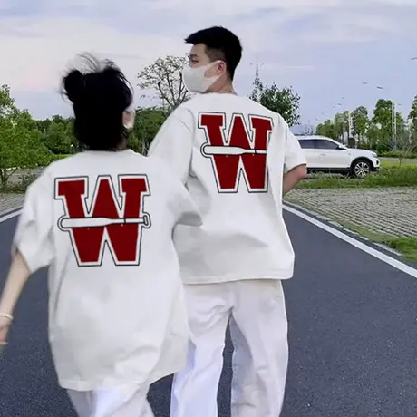 情侣装纯棉短袖t恤女潮牌ins美式复古小众设计感半袖chic港味上衣图片