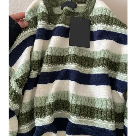 软糯麻花毛衣女秋冬2022新款小众设计感日系复古套头针织衫上衣潮图片