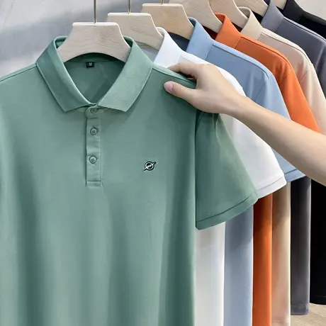 闪电刺绣帅气翻领高端Polo衫男潮流潮牌夏季简约有领t恤男士短袖商品大图