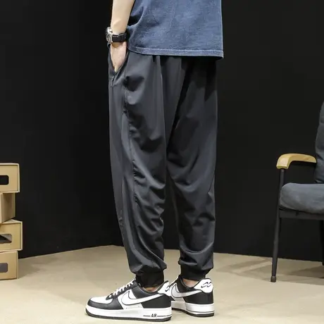 轻薄九分裤男夏季宽松束脚大码2023新款军绿休闲裤子男士空调男裤商品大图