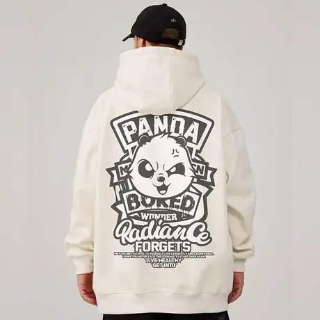 oversize帽衫ins美式胖子宽松加绒连帽大码男生卫衣2023春秋冬款商品大图