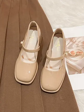 高跟小皮鞋女英伦风复古2023春季新款小众法式粗跟温柔玛丽珍单鞋商品大图