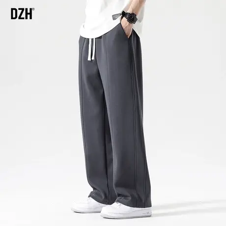 男士深灰色阔腿卫裤男春季直筒宽松2024新款休闲运动裤男款长裤子商品大图