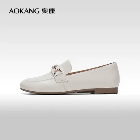 【门店发货】奥康女鞋 2024春季新款真皮百搭通勤女士办公室单鞋图片