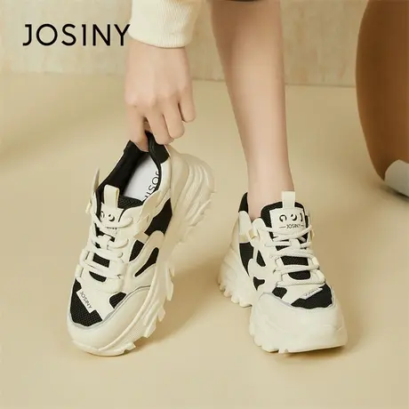 Josiny/卓诗尼老爹鞋女款2024新款春季透气软底舒适健步运动鞋商品大图