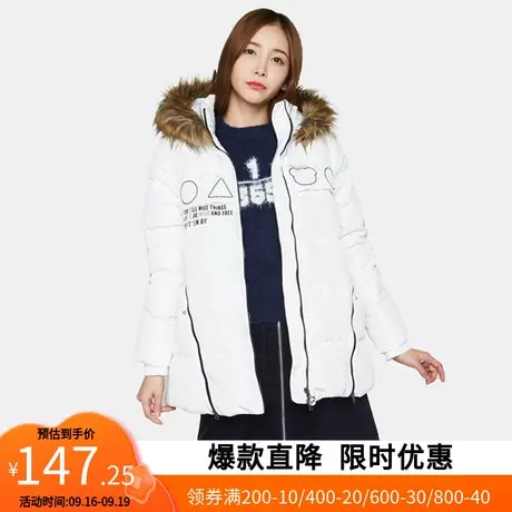 艾格冬季女装不过时百搭休闲白鸭绒连帽长袖羽绒服Y529商品大图