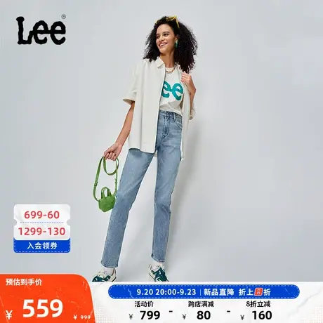 Lee商场同款101+23新品413标准锥形中蓝女牛仔裤LWB100413100图片
