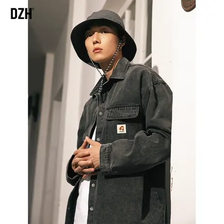 男士外套美式牛仔衬衫男秋季男款长袖休闲衬衣潮牌慵懒风情侣寸衣商品大图