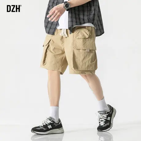 男士卡其色工装短裤男夏季潮牌宽松冰丝速干五分裤男款裤子休闲裤商品大图