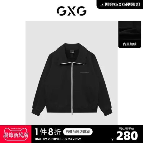 GXG奥莱 22年男装中廓版型开襟拉链卫衣15周年系列冬季新品商品大图