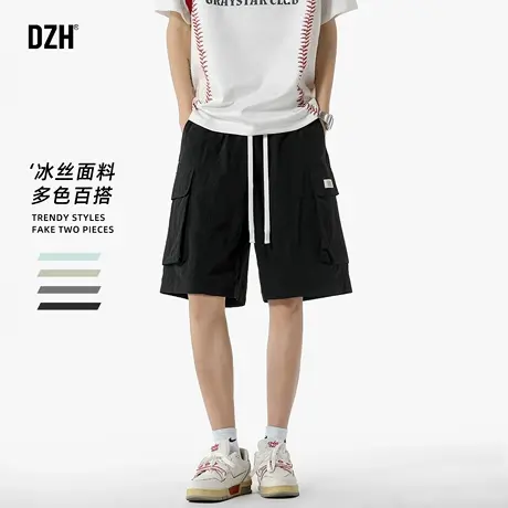男生美式工装冰丝短裤男夏季薄款运动裤宽松外穿休闲裤五分裤男款商品大图