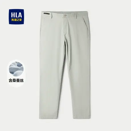 海澜之家含桑蚕丝休闲裤春夏修身直筒含铜氨丝裤子男图片