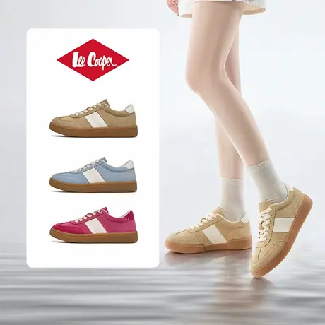 LeeCooper板鞋女2025新款真皮百搭撞色舒适潮流休闲鞋平底德训鞋商品大图