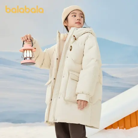 巴拉巴拉童装儿童羽绒服女童冬季长款加厚保暖外套商品大图