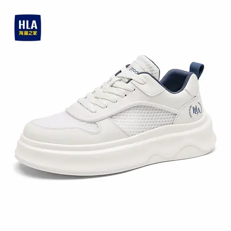 HLA/海澜之家男鞋新款秋夏厚底拼接透气板鞋男百搭时尚增高休闲鞋商品大图