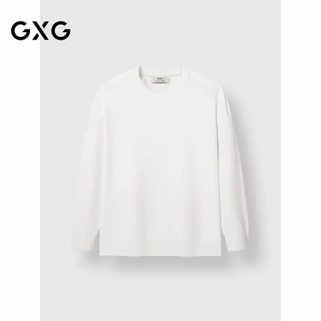 GXG男装 暗纹肌理提花毛衣简约通勤毛衫休闲针织衫 2024冬季品商品大图