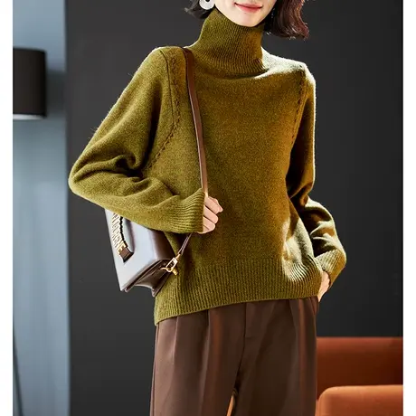 宝诗黎【新品价268元】高领宽松慵懒羊毛衫XM5093图片