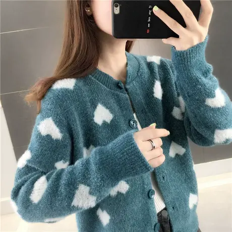 针织衫秋季新款女士毛衣2023年新款开衫外套雪尼尔宽松外穿上衣商品大图