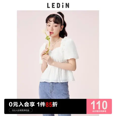 乐町水晶链条上衣休闲夏季新款雪纺短袖女宽松洋气图片