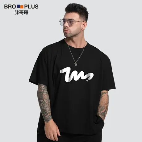 [啤酒肚胖哥短袖]加大码短袖男超宽松男士半袖衫纯棉潮流T恤男装图片