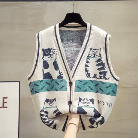 v领针织开衫马甲背心女2025春秋新款马甲外穿上衣外搭毛衣坎肩潮商品大图