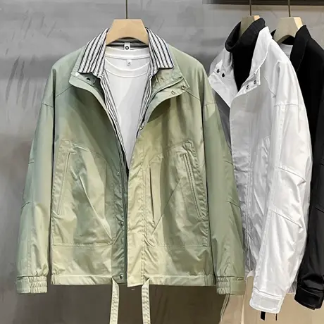春秋季男装休闲夹克2023新款潮流工装棒球服男韩版薄外套上衣服男图片