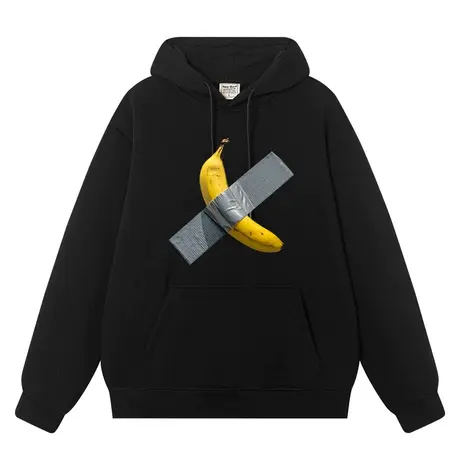 秀洛喜剧演员香蕉胶带艺术人生周边抽象卫衣男女连帽衣服加绒外衣商品大图
