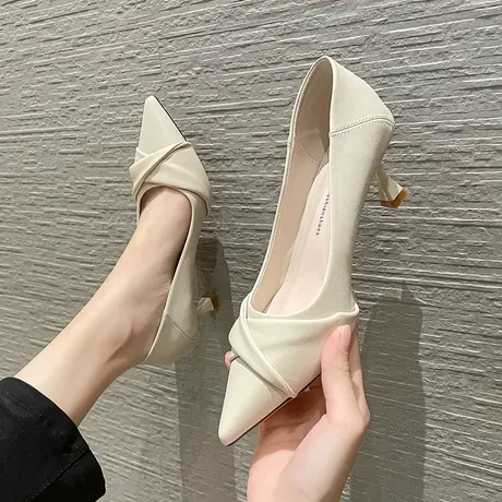 设计感小众高跟鞋女2024年春夏季新款性感尖头气质女神范细跟单鞋商品大图