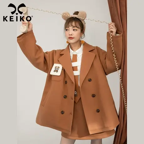 KEIKO 卡通贴花西装外套女2024春季洋气减龄小个子休闲呢子外套商品大图