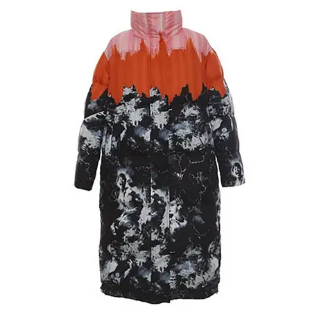 季候风爆款羽绒服2022立领保暖扎染中长款冬季外套女0834YA722图片
