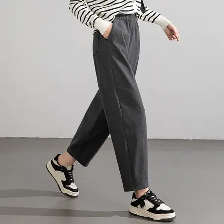 毛呢裤女2024新款秋冬羊毛女裤加厚裤子冬季休闲九分哈伦裤镰刀裤商品大图