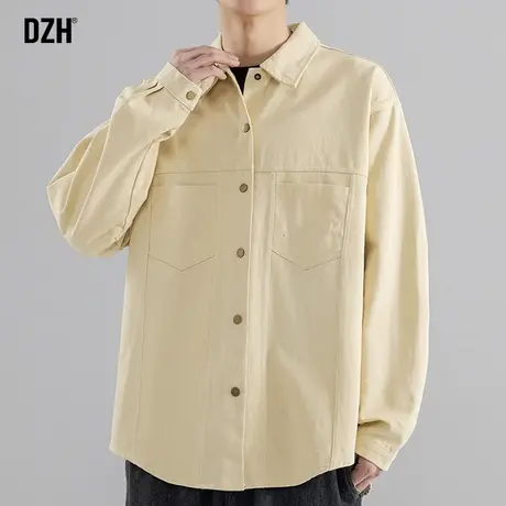 男生长袖衬衫男潮牌休闲宽松衬衣2024春季新款工装夹克情侣装外套商品大图